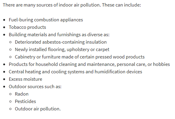 air pollutants location